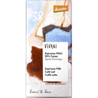 Espresso Milch 38%          aus demeter Kakao
