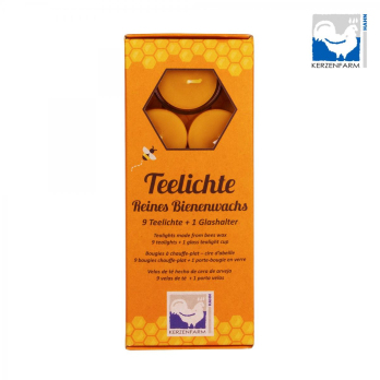 Teelichter Bienenwachs + 1 Glas