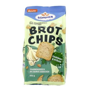 Brot-Chips mit Knoblauch und Kräuter