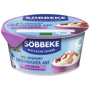 Joghurt griechischer Art auf Feige-Sonnenblumenker