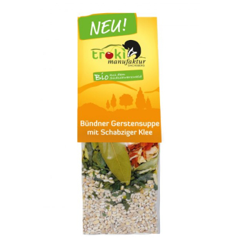 Bündner Gerstensuppe mit SchabzigerKlee